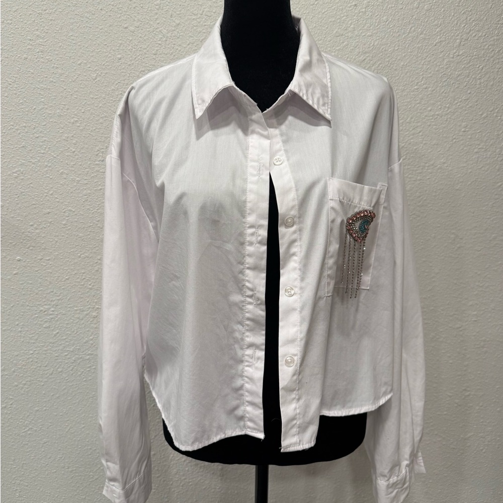 LIFE White and Black Button-Up Shirt